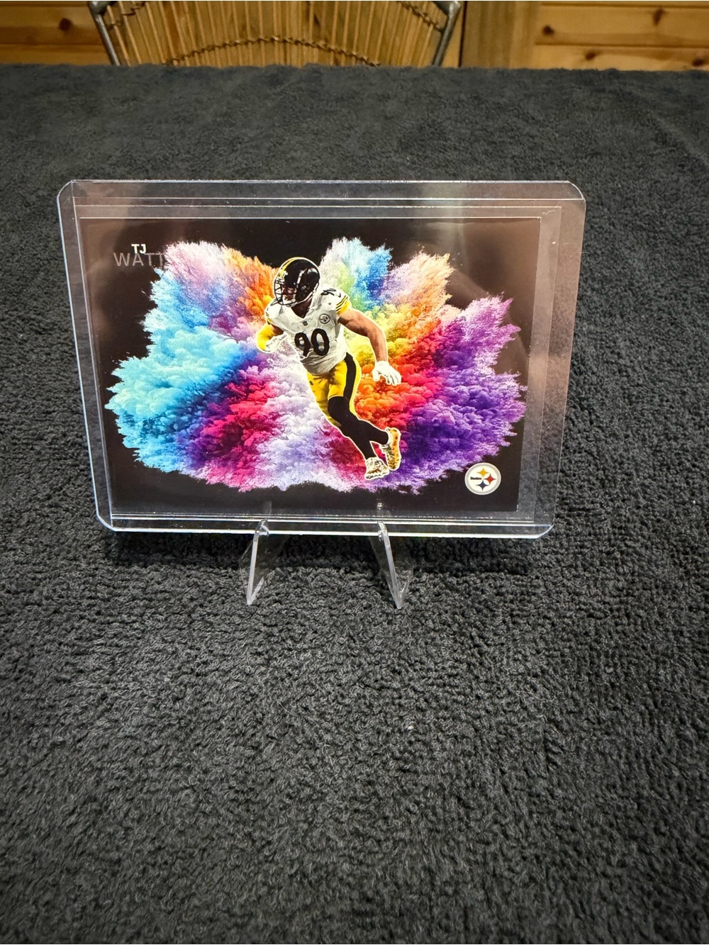 TJ Watt Color Burst Football Card - Multi-Color